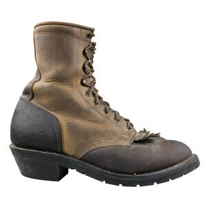 Double-H Womens Size 8M Brown Leather Lace-Up Block Heel Kiltie Ankle Boots 9968